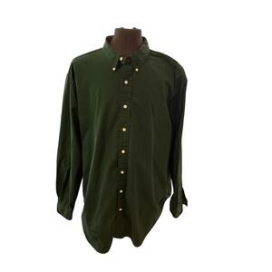Polo Ralph Lauren 3XB Big Button Down Dress Shirt Men Classic Fit Dark Green